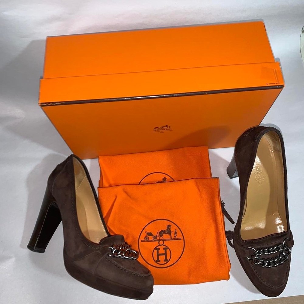 pre-loved authentic #HERM ÈS brown